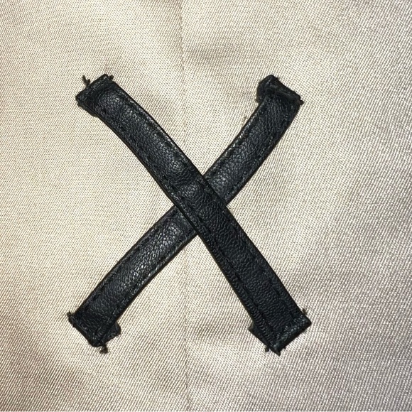 H&M size 6 tan w black trim & lining belted w back overlay button up trench coat - Picture 11 of 16